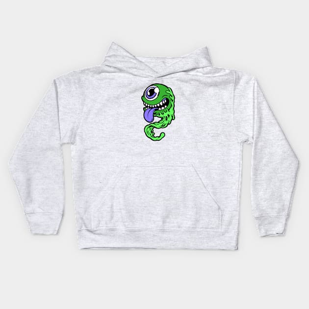 Cartoon One-Eyed Monster Kids Hoodie by SLAG_Creative